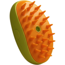 Escova a vapor para gatos e cães 3 em 1 escovas elétricas de pêlos pentes de massagem verde/amarelo