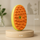 Escova a vapor para gatos e cães 3 em 1 escovas elétricas de pêlos pentes de massagem verde/amarelo