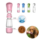 Garrafa De Água 2 Em 1 Portátil Para Gatos Cães E Dispensador Multifuncional